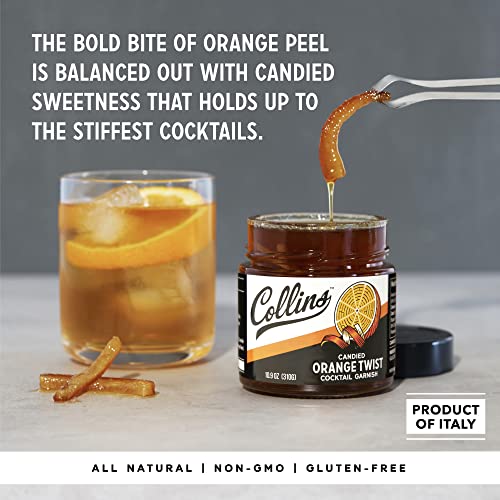 Collins Candied Orange Peel Twist in Syrup - 10.9 oz Cocktail Garnish