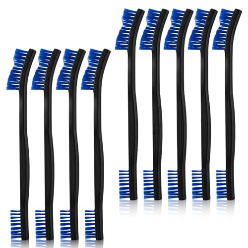 9-Piece Double-Ended Nylon Cleaning Brush Set - Blue Small Detail Crevice Tool
