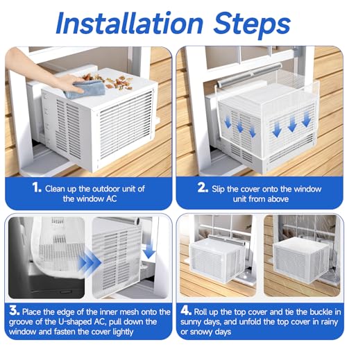 U-Shaped Window AC Cover with Upgraded White Top - 8000-12000 BTU