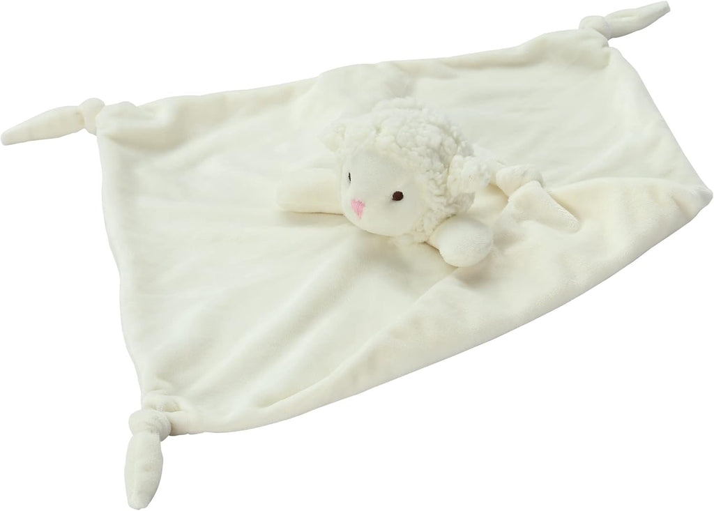 CREVENT Cozy Plush Baby Security Blanket - Minky Lovey with Animal Face (Ivory Sheep) for Girls & Boys
