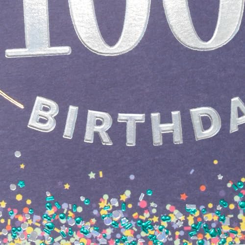Hallmark 100th Birthday Card - 100 Years Amazing Milestone Greeting Card