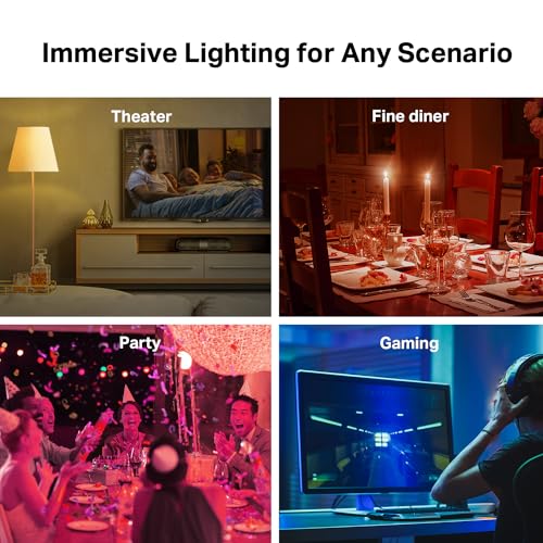 Tapo Smart WiFi LED Light Bulbs, RGBW Dimmable A19, 4-Pack