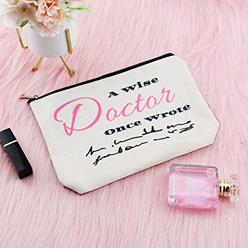 Doctor Makeup Bag - Waterproof Cotton Linen Travel Cosmetic Pouch