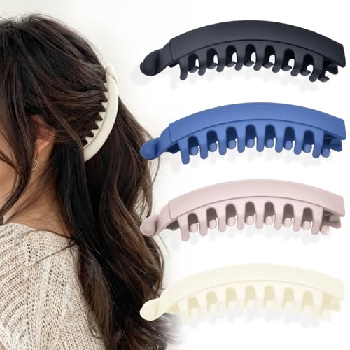 Large Hair Claw Clips 5.1 Inch Non-Slip Matte Hair Accessories 4 Pack
