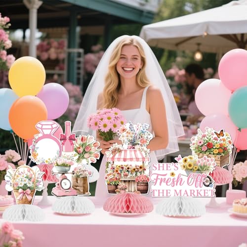 8PCS Floral Honeycomb Centerpieces for Bridal Shower & Bachelorette Party