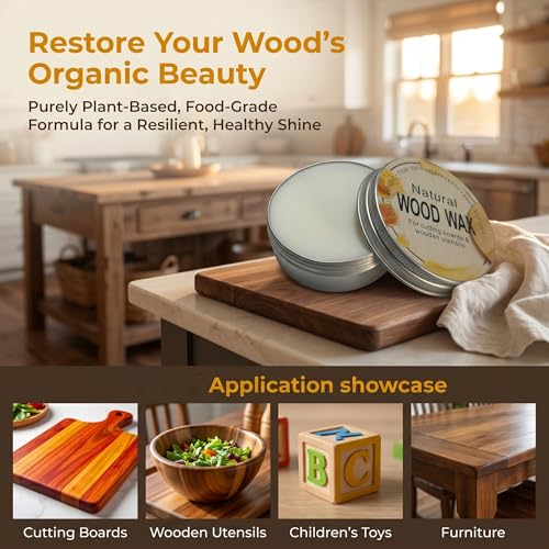 Natural Wood Wax for Cutting Boards & Kitchen Utensils - 2.82 oz
