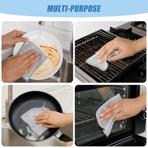 Aidoclip 30PCS Non-Scratch Steel Wool Dishcloths for Kitchen Cleaning