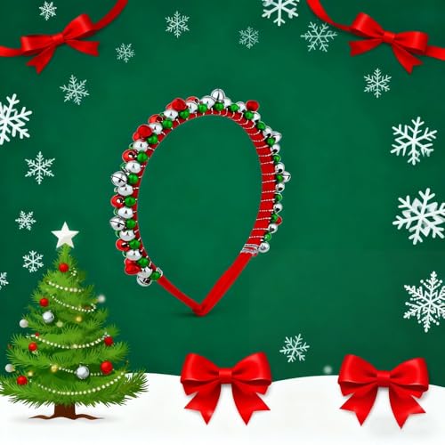 Christmas Jingle Bell Headband Festive Holiday Hair Hoop for Women and Girls