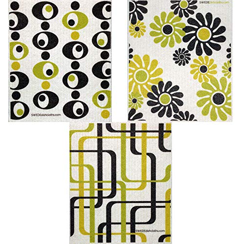 Eco-Friendly Swedish Dishcloth Set of 3 - Absorbent & Reusable Cleaning Cloths
