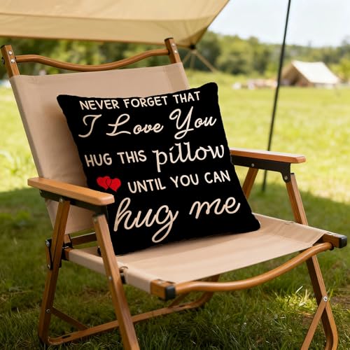 Never Forget I Love You Throw Pillow Cover - 18x18 Linen Cushion Case (N Forget B)