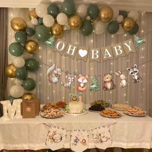 36pcs Woodland Cow Banner Decorations for Baby Shower