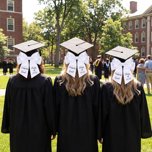 Graduation Cap Bow Decor for Class of 2026 - Congrats Grad Hair Accessory