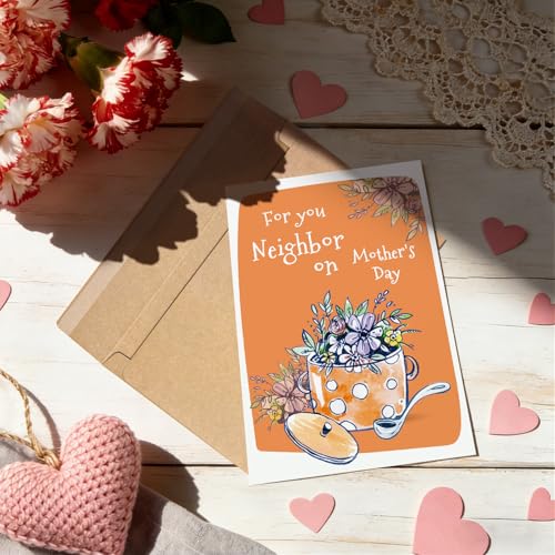 Happy Mother's Day Card for Neighbors - Premium Double-Sided Design