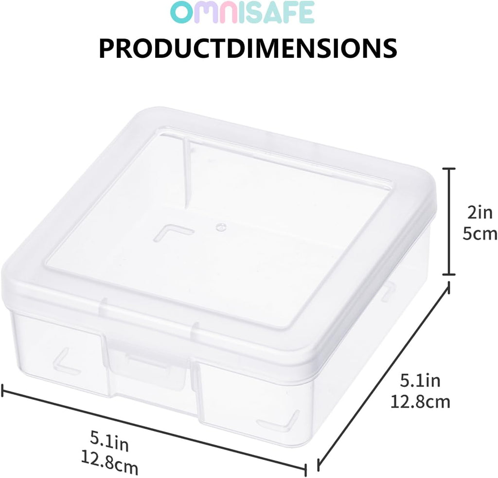 Skiennix 12 Pack Small Plastic Craft Organizers - Clear Storage Containers with Latching Lid for Art Supplies