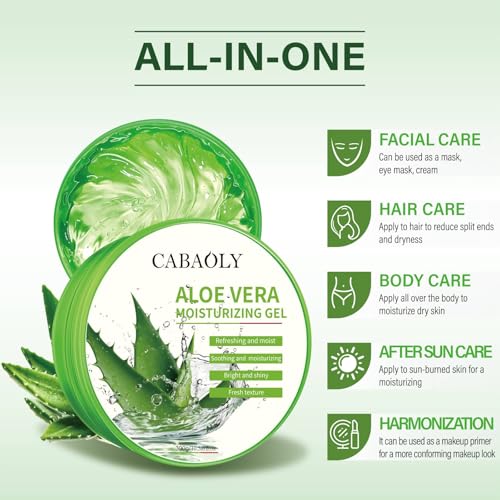 CABAOLY Organic Aloe Vera Gel for Face and Body - Natural Moisturizer