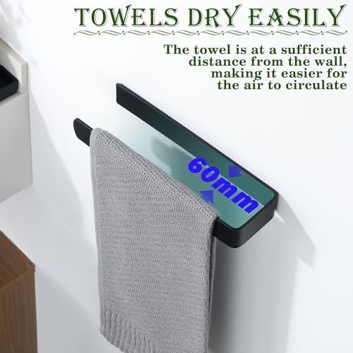 Matte Black Self Adhesive Hand Towel Holder for Bathroom