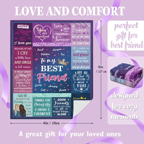 Friendship Throw Blanket 40"x50" - Bestie Gift for Women