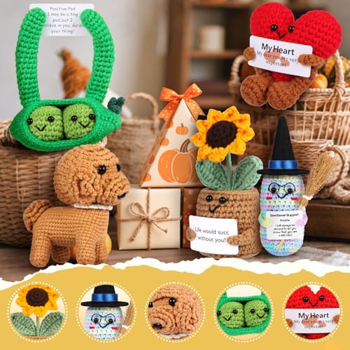 Handmade Crochet Sunflower Pot Set - Inspirational Gift for Women
