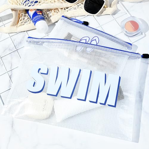 SOIDRAM 2-Piece Clear Waterproof Swim Makeup Bag and Travel Toiletry Organizer Set