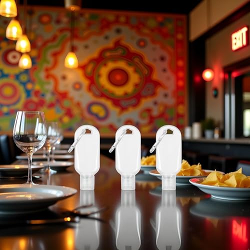 Portable Hot Sauce Keychain Bottles 4Pcs Refillable Travel Containers