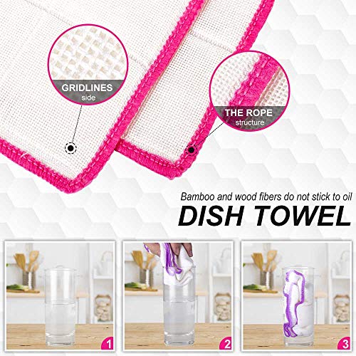 TSKECN 10-Piece Kitchen Dish Cloth Set, Highly Absorbent Reusable Towels