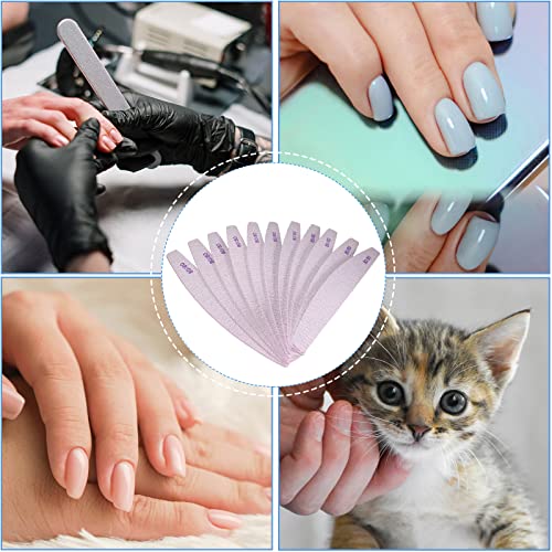 AhaTopia 80/80 Grit Nail Files 10-Pack - Heavy-Duty Emery Boards for Acrylic & Gel Nails
