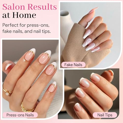 QIEK Nail Glue for Press Ons - 2 Pack 10g Super Strong Quick Dry Gel