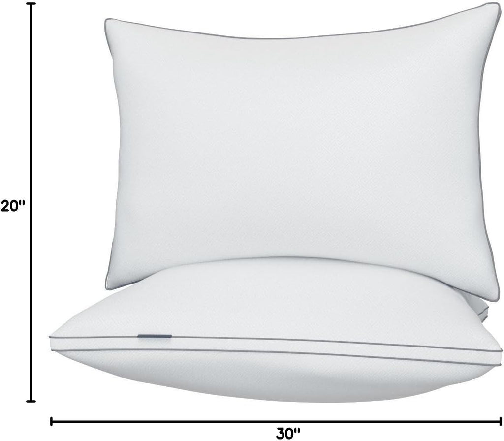 Viewstar Queen Size Pillows Set of 2 - Hotel Quality Down Alternative Gusseted Design for All Sleepers | White