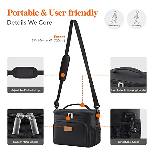Lifewit Medium Insulated Lunch Bag, Portable Leakproof Cooler - Black