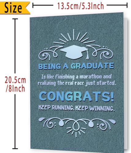 Funny Graduation Card for Him/Her - Inspirational Congrats Card