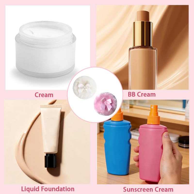 Large Fluffy Powder Puff 2 Pack - 3.54 Inch Ultra Soft Body & Loose Powder Puff
