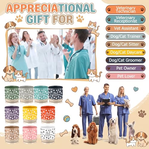 Veterinary Tech Appreciation Gift Mug Set - Bright Colors, 10 Pcs, 13 oz