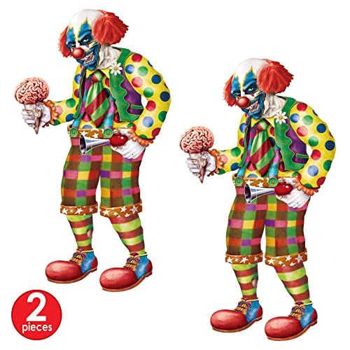 Beistle 5'6" Jointed Zombie Clown Halloween Wall Props - 2 Pack