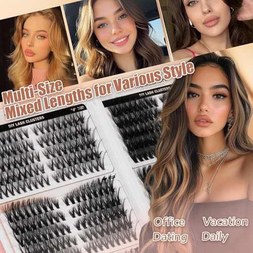 Muselash DIY Lash Clusters Kit 530pcs Pre-Mapped Wispy Eyelash Extensions