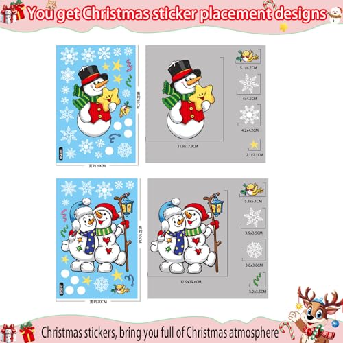 147 Pcs Christmas Window Clings - Snowflake Decorations for Holiday Decor