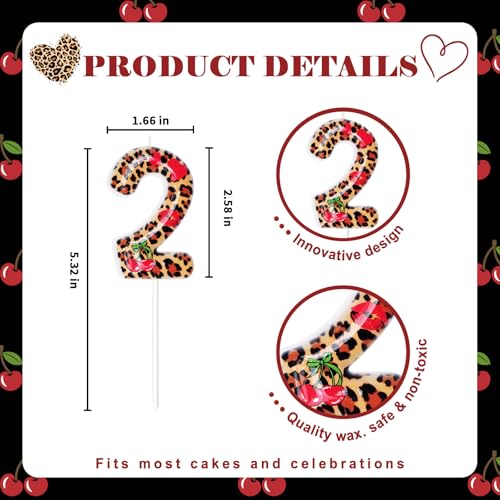 Cheetah Print Birthday Number 2 Candle - Party Decoration