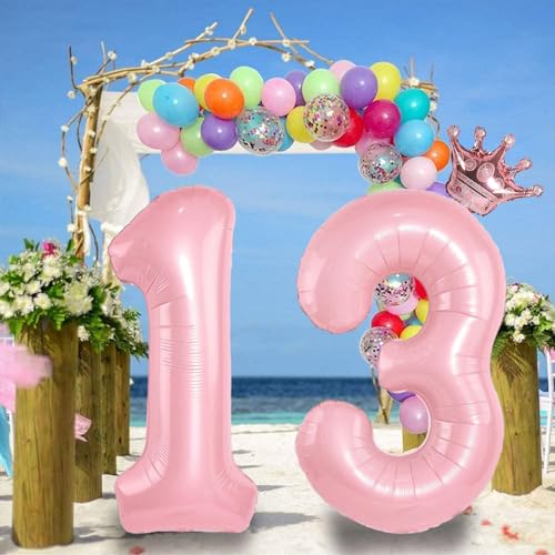 Rose Gold Crown Number 12 Balloon Set for Birthday & Events