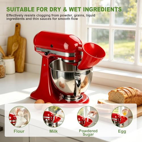 KitchenAid Flour Funnel - Anti-Splash Attachment for 4.5 & 5 Quart Mixers