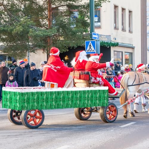 Christmas Parade Float Decorations Set for Trailers - Red & Green Festive Supplies