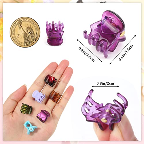 Sublaga Mini Hair Claw Clips, 72pcs Small Floral Hair Clips for Women