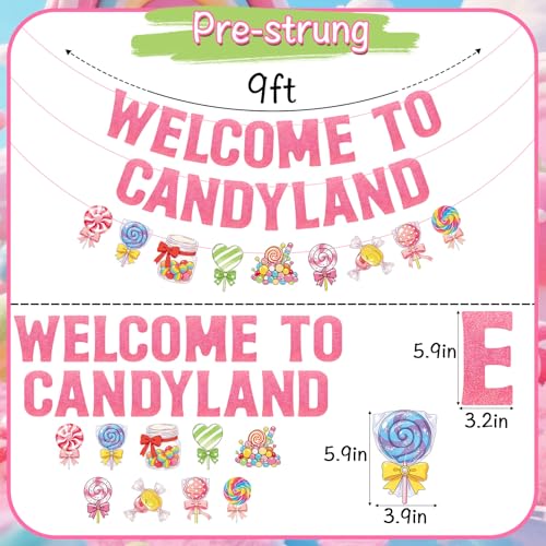 Candyland Birthday Party Banner - Pre-strung Colorful Garland
