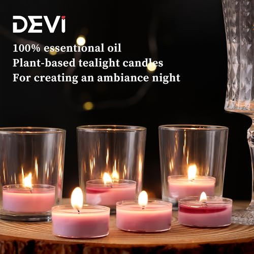 Eucalyptus & Lavender Scented Tea Light Candles - Purple Sanctuary (12 Pack)