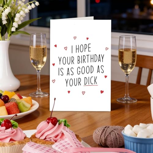 Funny Naughty Birthday Card for Him - Humorous Gifts for Husband & Boyfriend