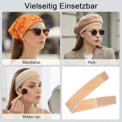 JJUNW 4-Piece Wig Cap and Grip Band Set Non-Slip Mesh Hair Nets