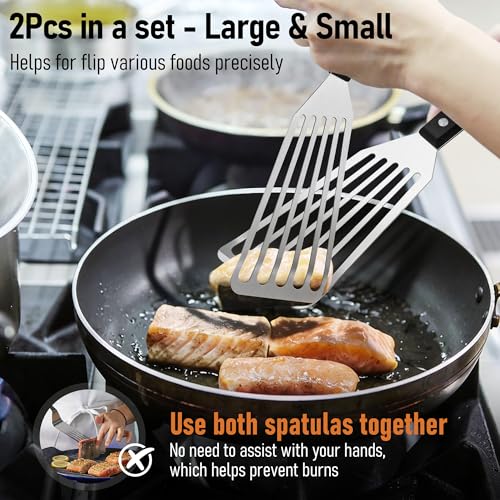 Joyfair 2-Piece Stainless Steel Fish Spatula Set with ABS Handles