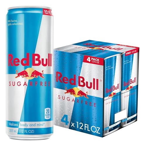 Red Bull Sugarfree Energy Drink, 12 Fl Oz, 4-Pack - Low Calorie Boost