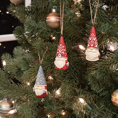 Jim Shore Heartwood Creek Gnome Ornament Set - Nordic Noel Miniature Hanging Decorations