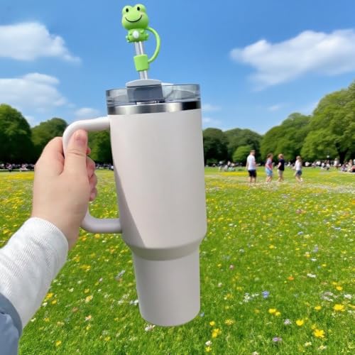 Cute Frog Silicone Straw Cover for Stanley Cup 10mm Straw Topper