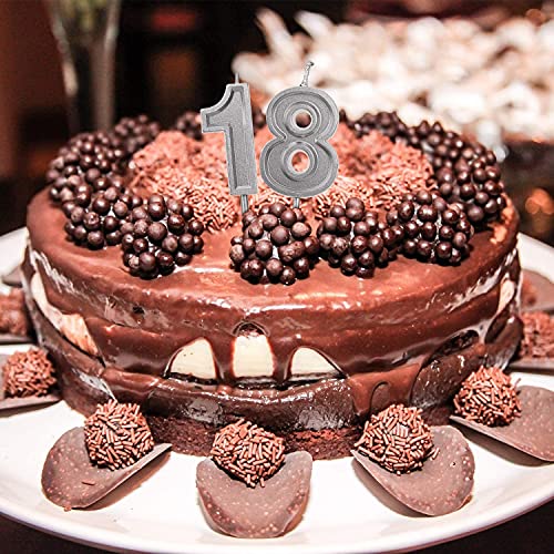 Silver Glitter Number 7 Birthday Candle - Premium Quality Cake Topper