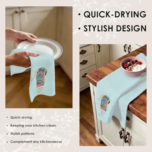 Blue Laundry Room Hand Towel - 16x24 Inch Decorative Bathroom Towel
